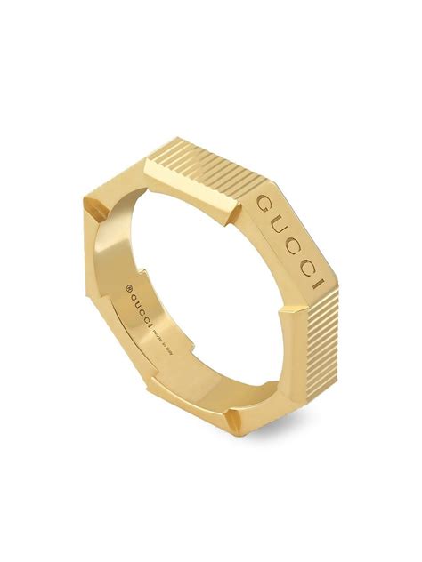 gucci link to love striped ring